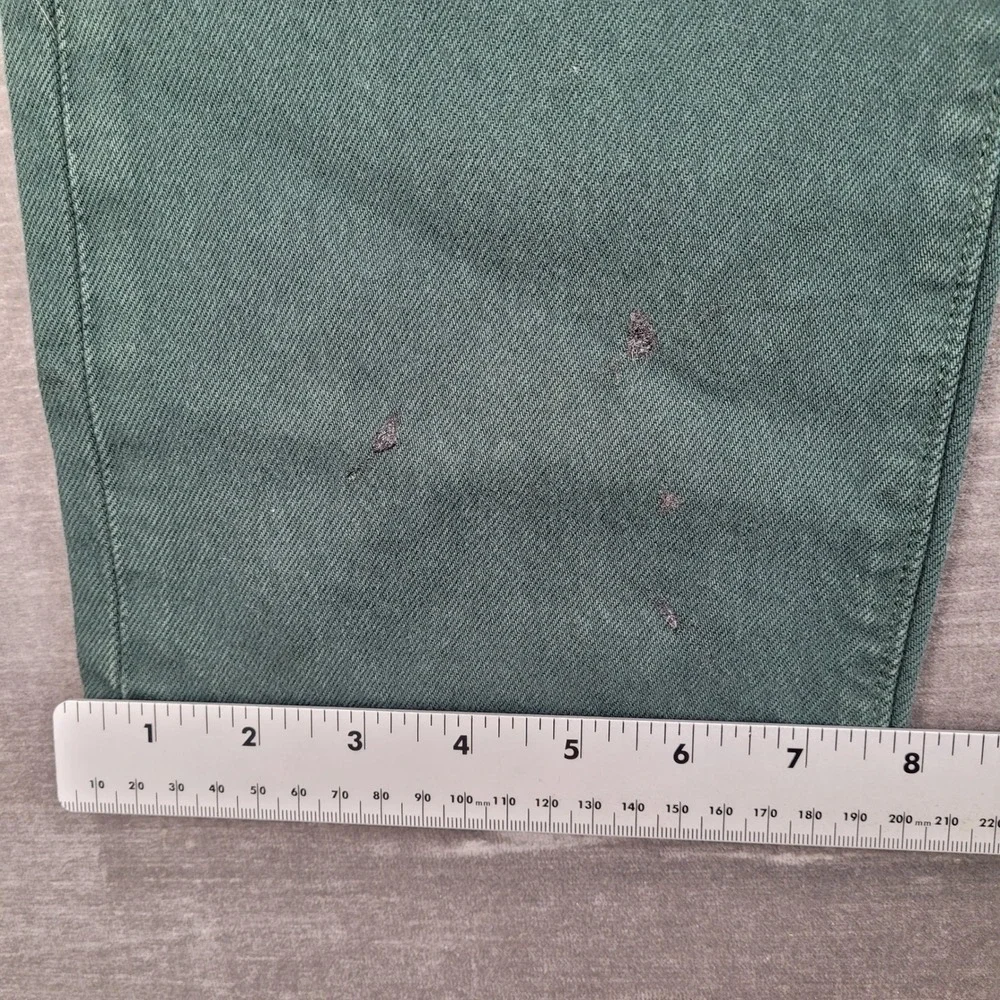Levis 501 Original Fit Jeans Mens 32x30 Dark Spruce Green‎ Denim New Flaw